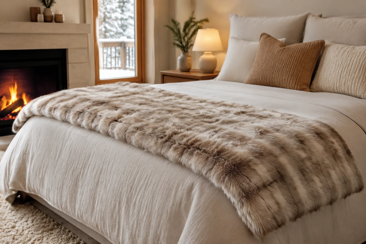 Pebbleloft Faux Fur Bed Runner - Image 3