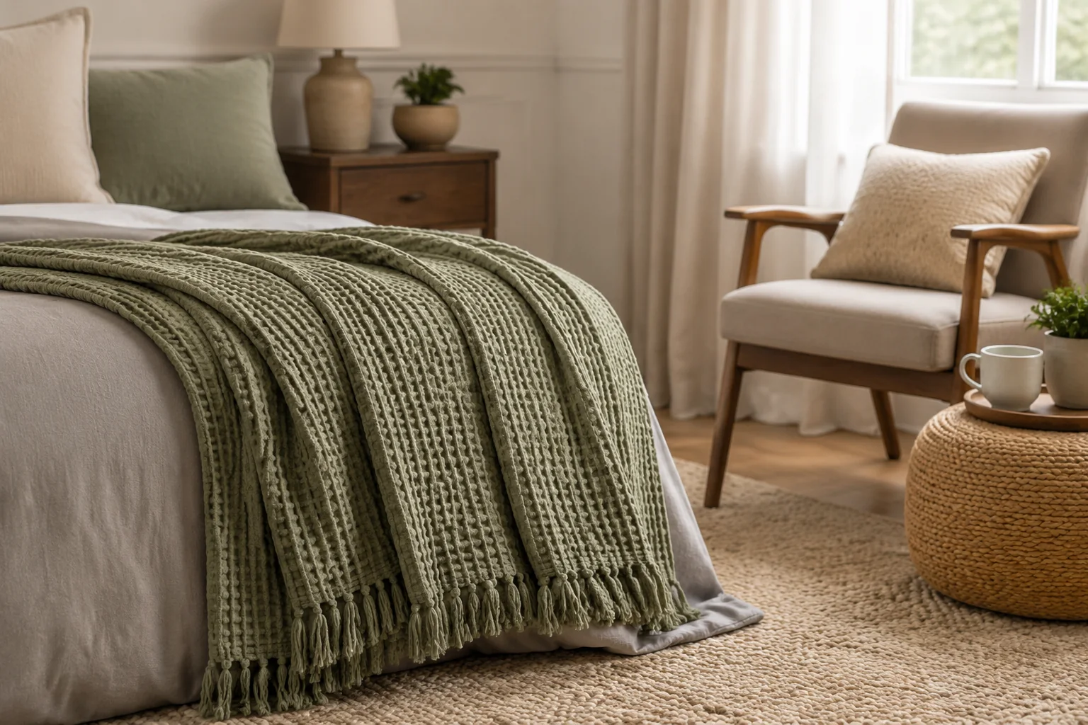 Pebbleloft Lightweight Waffle Throw Blanket - Image 3