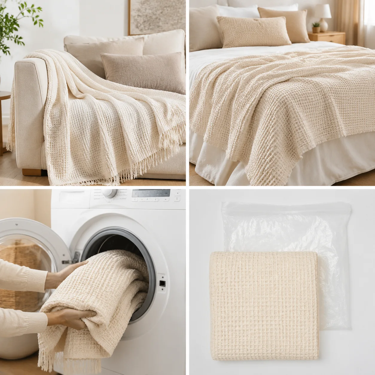 Pebbleloft Lightweight Waffle Throw Blanket - Image 4